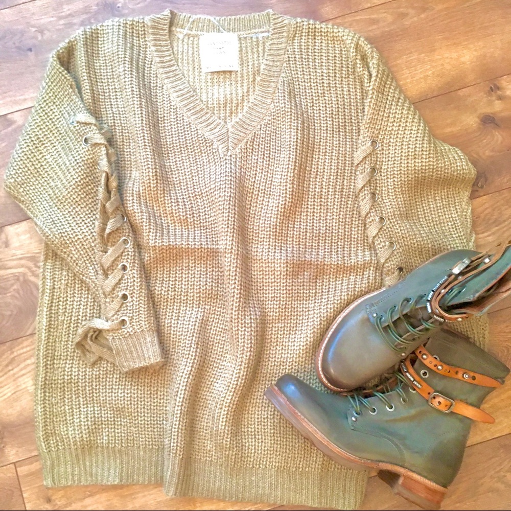 COMFORTABLE TIE SLEEVES LOOSE FIT SWEATER - Picture 4 of 9
